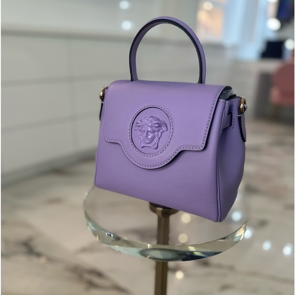 NWT Versace La Medusa Purple Shoulder Bag - Picture 3 of 10